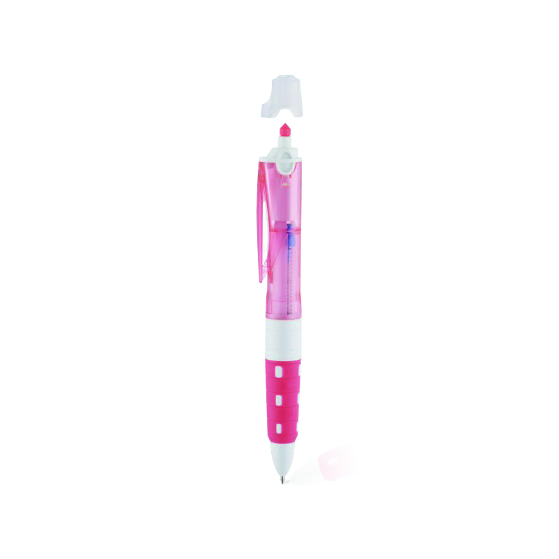 3 Color Ball Pen With Highlighter