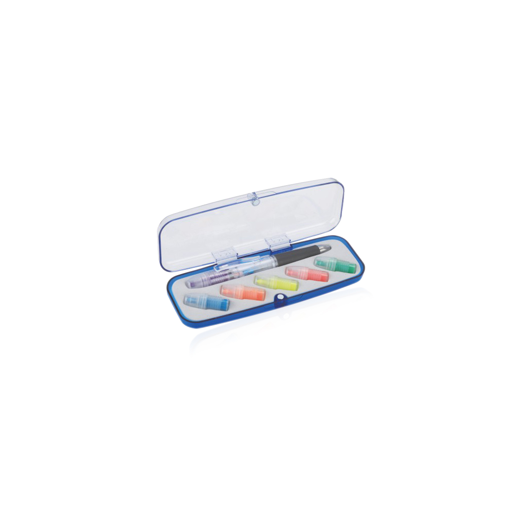 3 Color Ball Pen With Highlighter Set